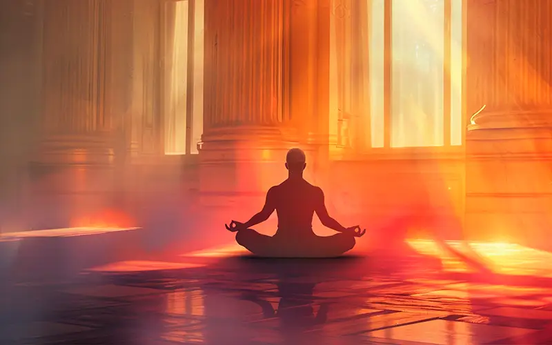 नाम-जप माला और ध्यान की devotional illustration